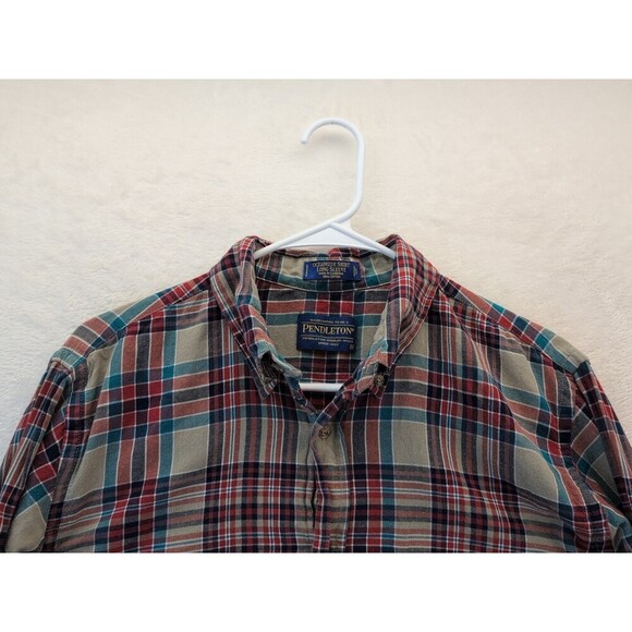 Pendleton Oceanside Long Sleeve Button Down Shirt India Madras Plaid Size Medium - Picture 6 of 9